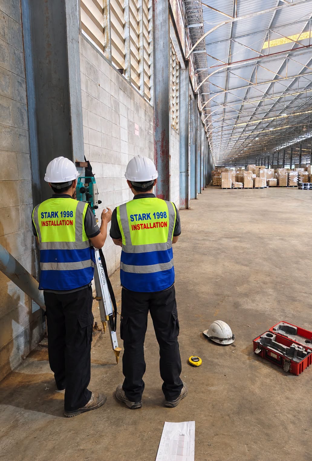 สำรวจและวัดระดับหน้างานก่อนติดตั้ง